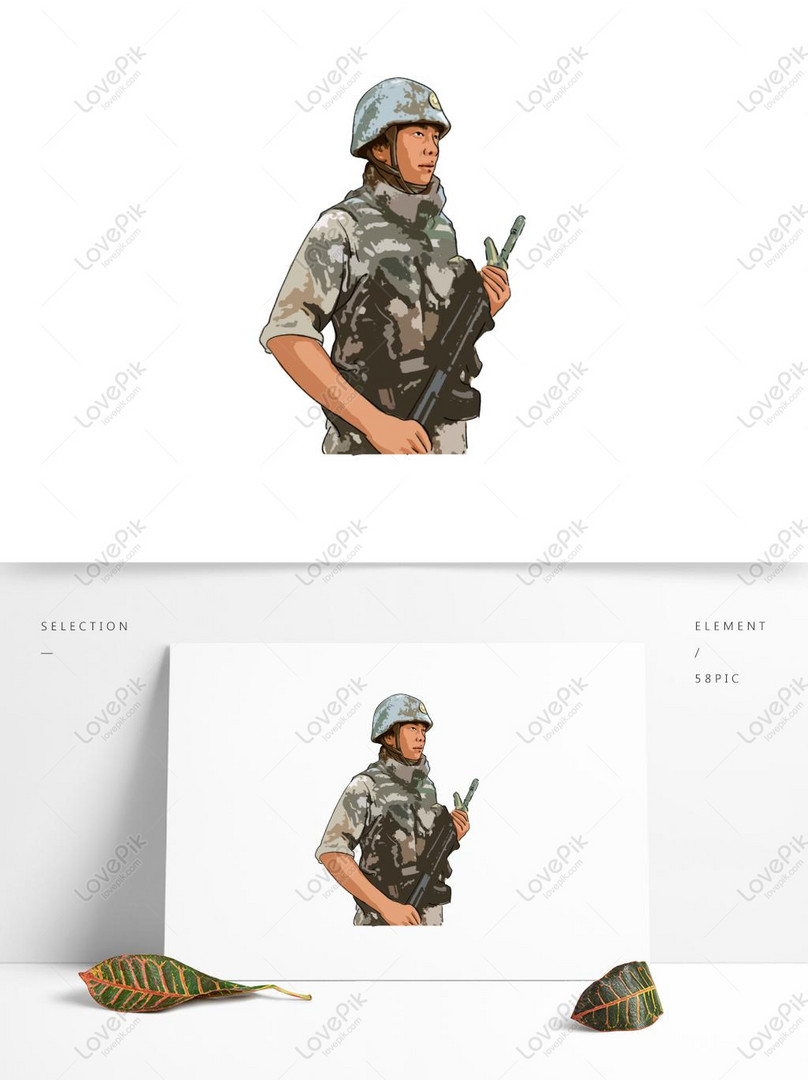 Hand Painted Wind National Day Military Soldier Liberation Army Free Png Psd  Images Free Download_1369 × 1024 Px - Lovepik