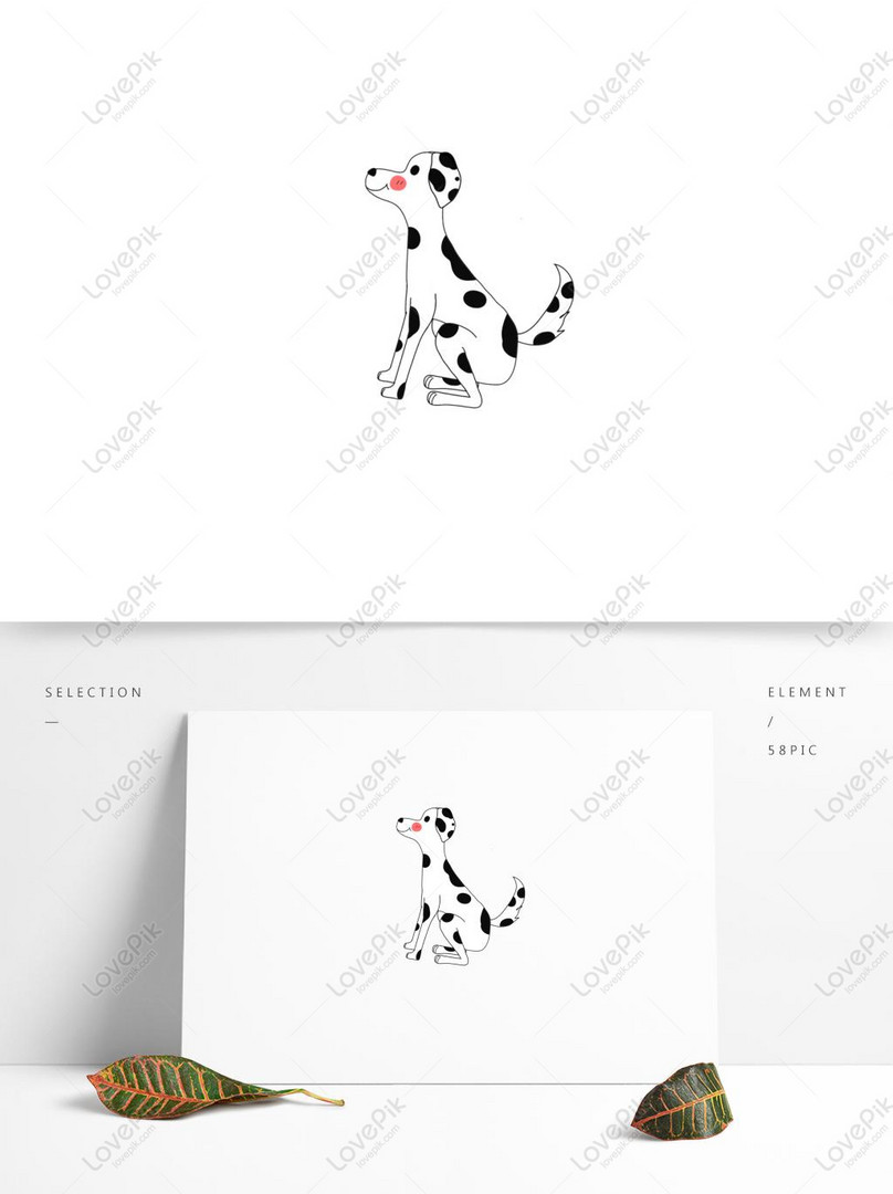 手描きのかわいいスクワット座っている白黒ペット斑点犬イラスト素材イメージ グラフィックス Id Prf画像フォーマットpsd Jp Lovepik Com
