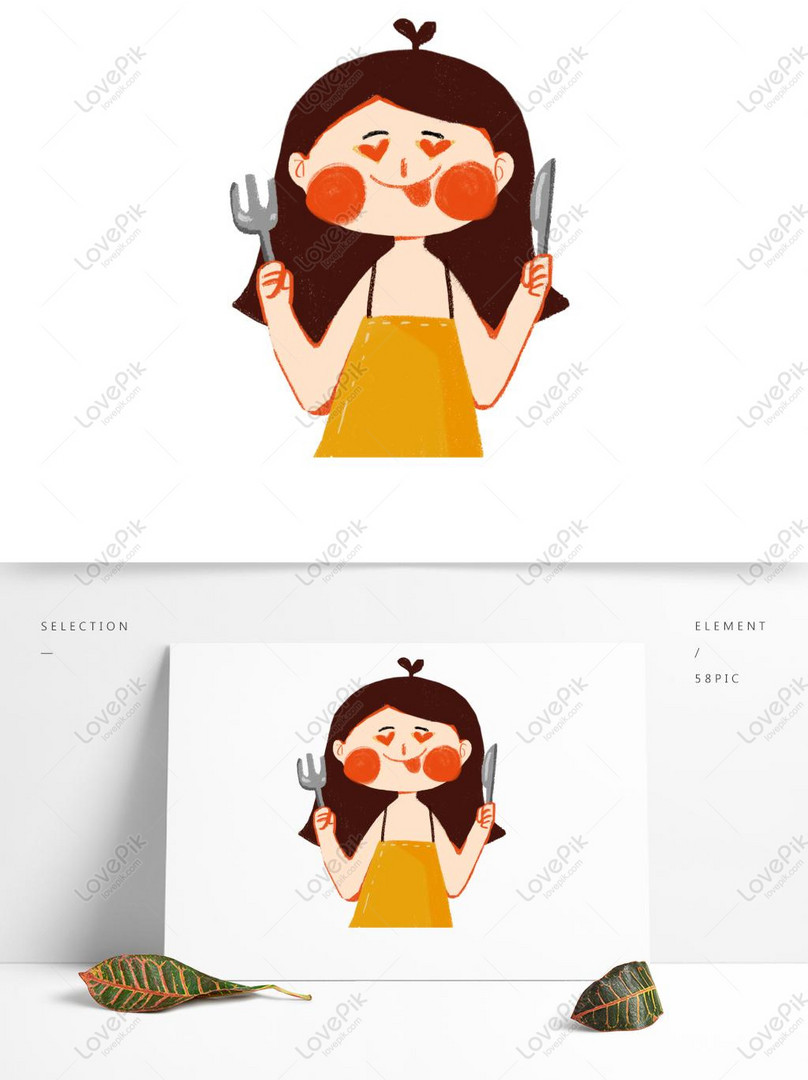 Cartoon Foodie Girl Character Design Png Image Free Download Psd Images