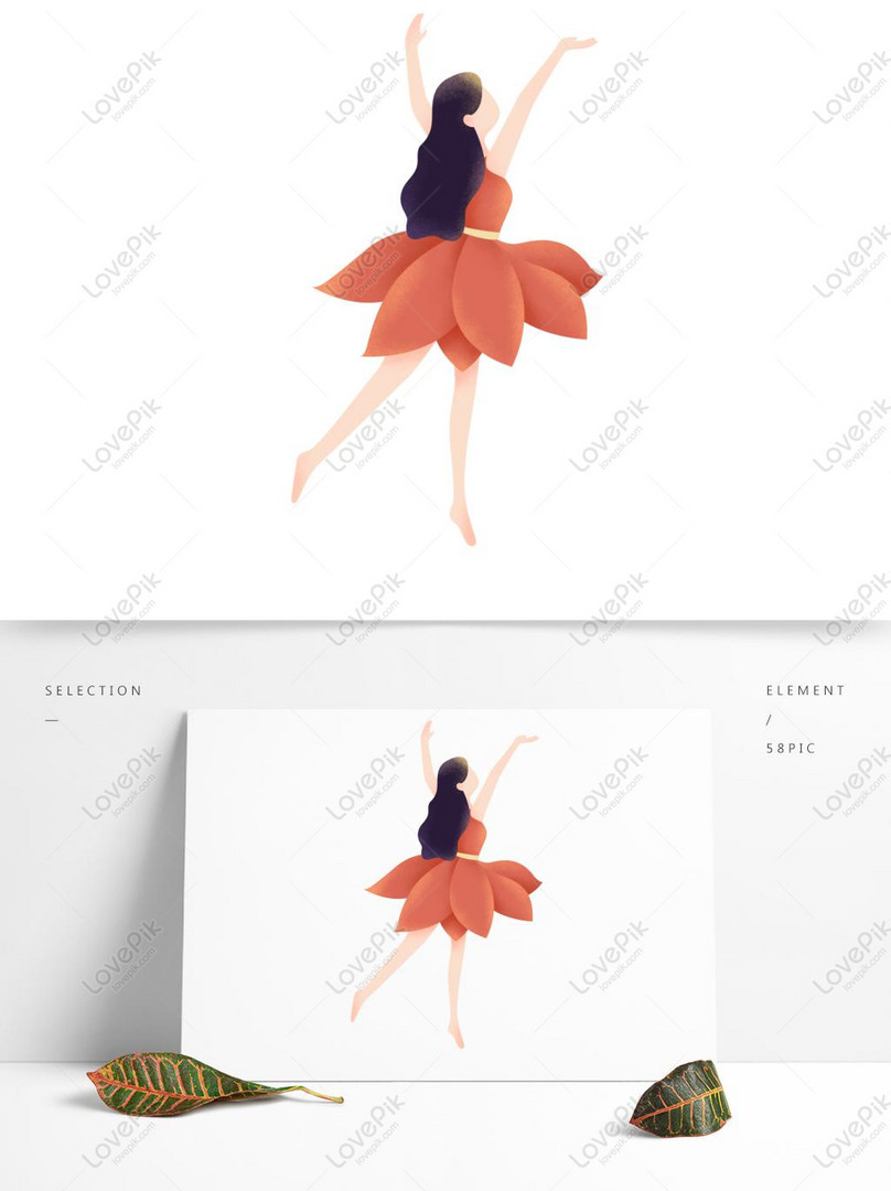 Bailarina De Dibujos Animados Con Elementos Comerciales PNG Imágenes Gratis  - Lovepik