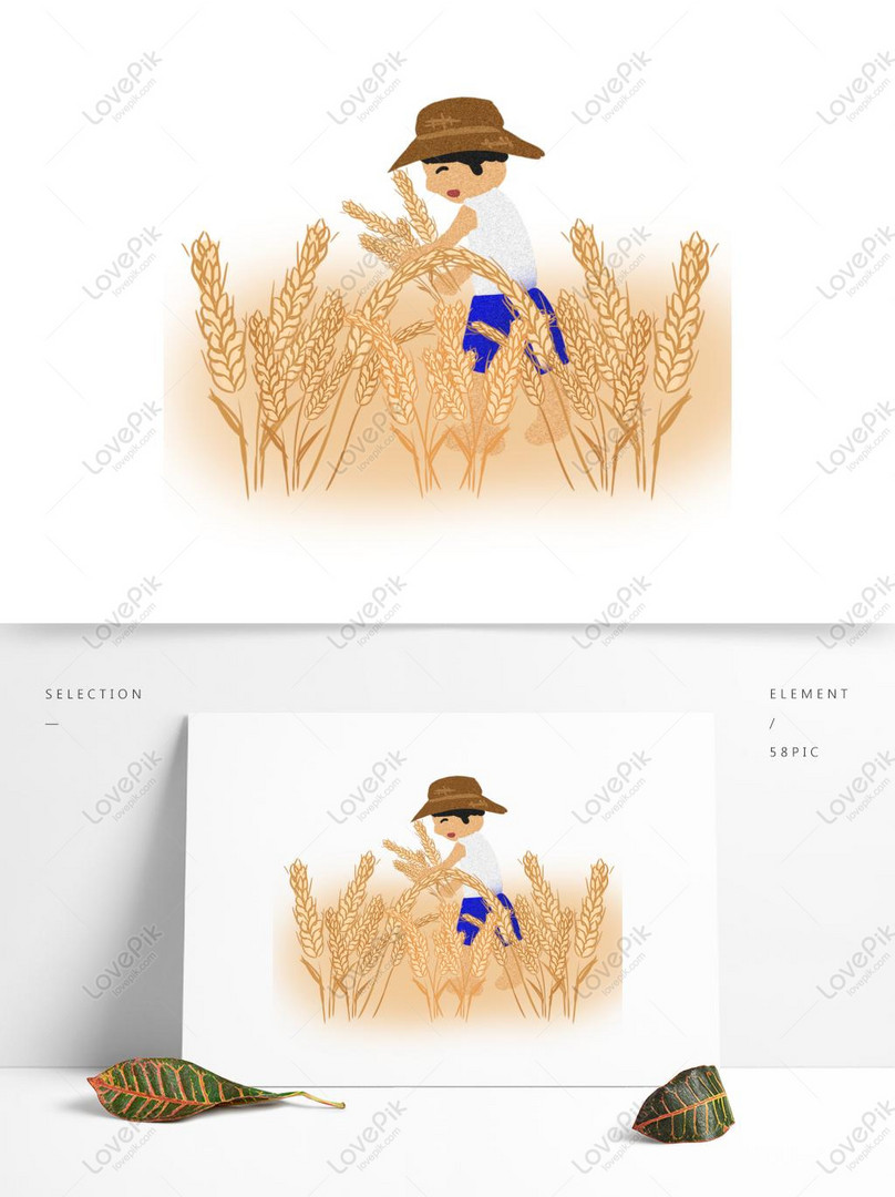 収穫シーン農家小麦畑小麦手描き商業用イラスト要素イメージ グラフィックス Id Prf画像フォーマットpsd Jp Lovepik Com