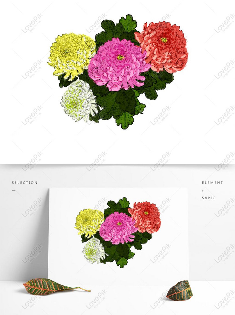 Pintado A Mano Flor De Crisantemo Tinta Planta Tinta Crisantemo PNG  Imágenes Gratis - Lovepik