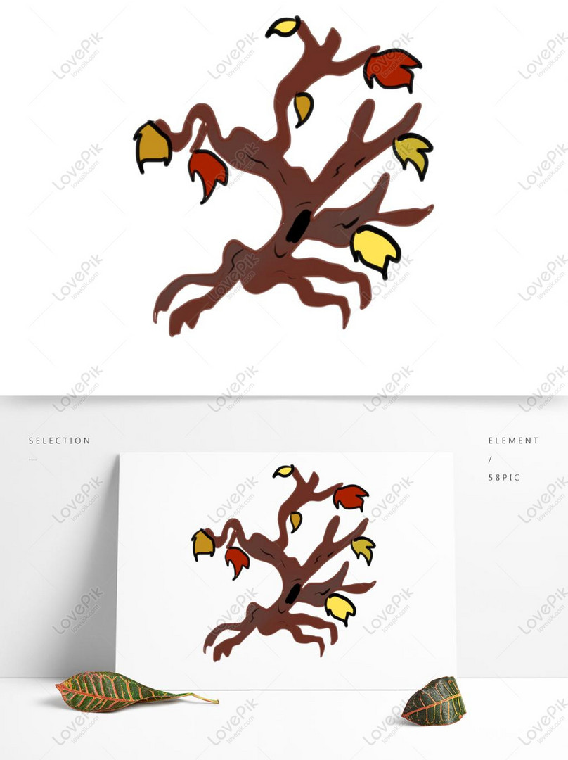 秋の木 秋の紅葉 枯れ木 手描きイラスト 商業の要素イメージ グラフィックス Id Prf画像フォーマットpsd Jp Lovepik Com