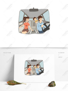 People travel self-driving family trips, People, cartoon characters, travel png white transparent