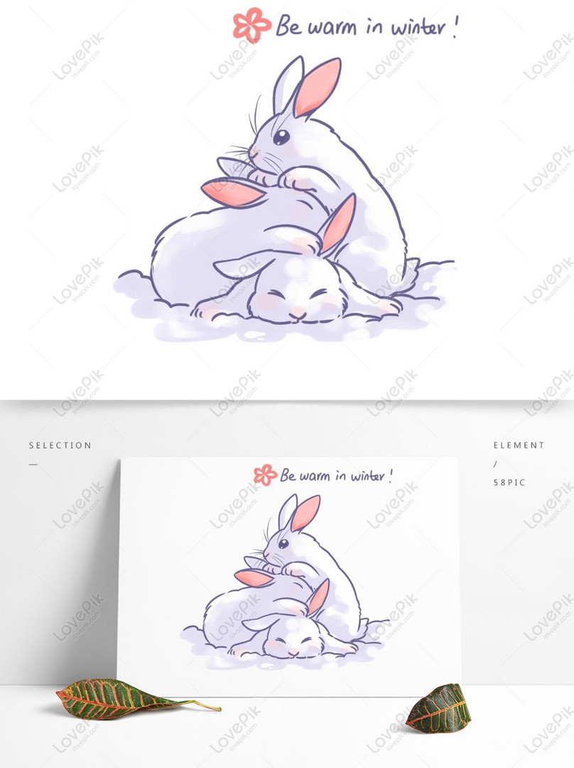 かわいい動物の手描きの冬の雪のウサギの暖かいと商業手のアカウントの材料イメージ グラフィックス Id Prf画像フォーマットpsd Jp Lovepik Com