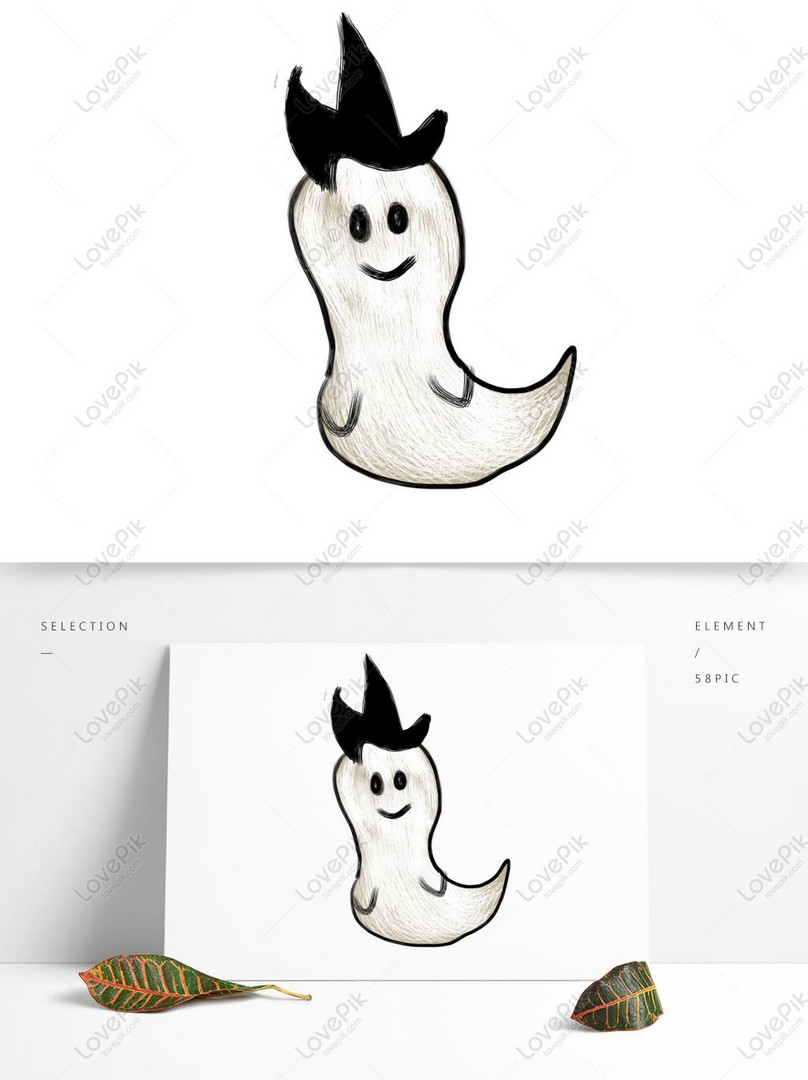 Hand Drawn Cartoon Halloween Funny Prank Ghost Elf Commercial El PNG White  Transparent PSD images free download_1369 × 1024 px - Lovepik
