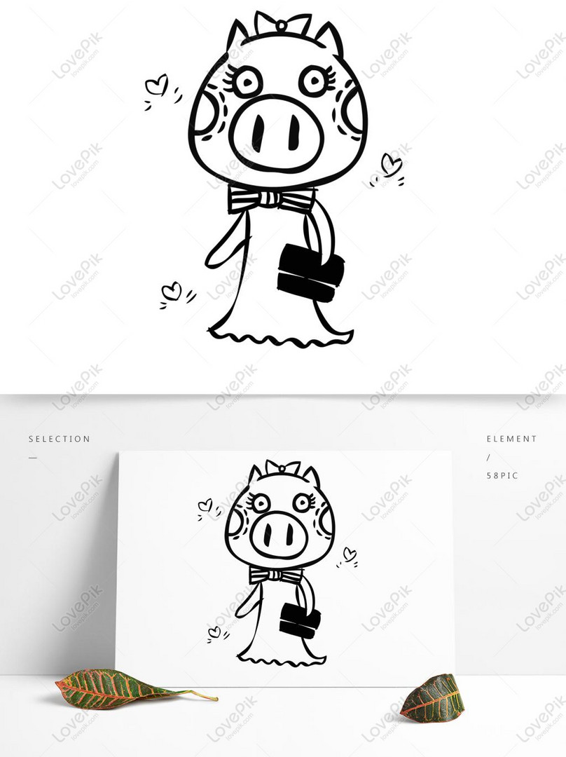 Desenhos Animados Bonitos Pintados à Mão Em Preto E Branco Linha PNG  Imagens Gratuitas Para Download - Lovepik