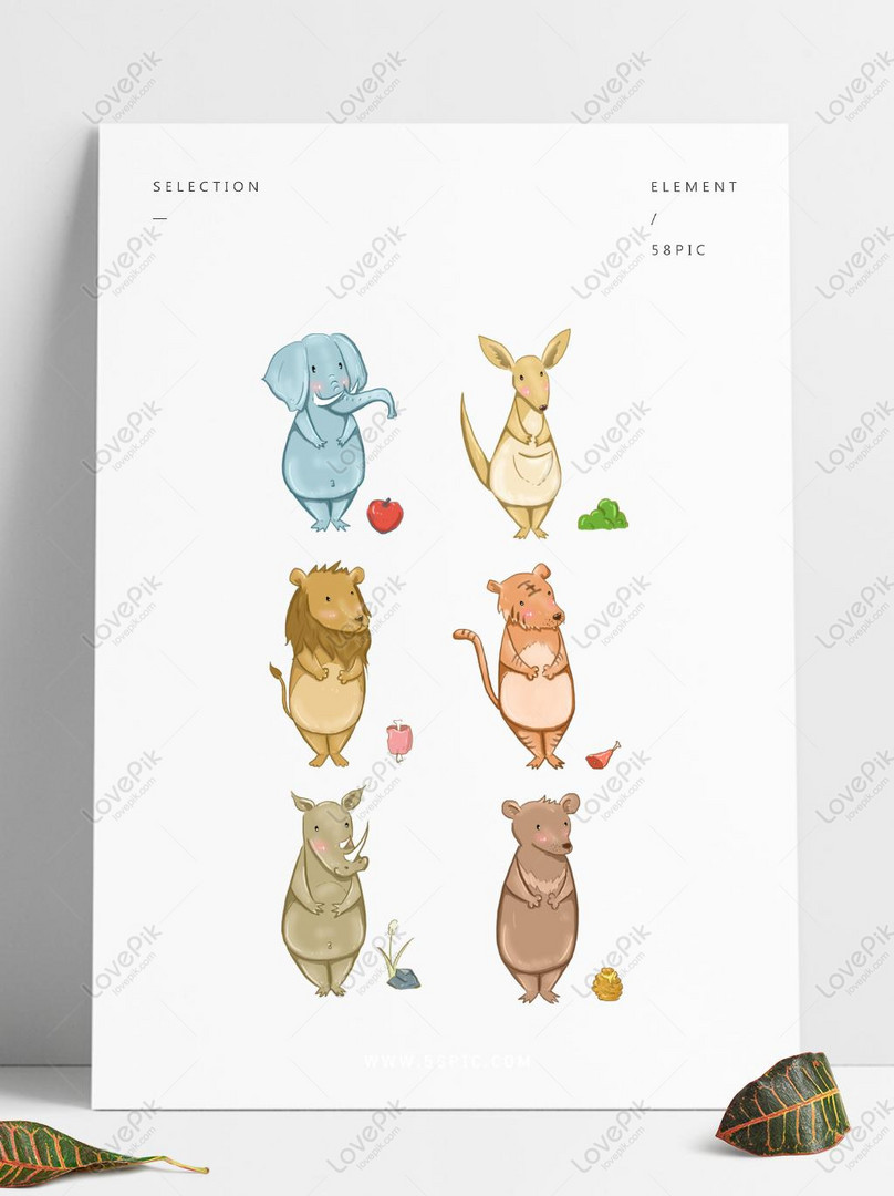 Conjunto De Gatos. Animais Bonitos, Desenhos À Mão. Elementos