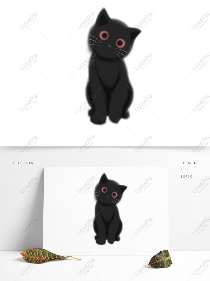 Vectơ miễn phí-Vẽ Tay Mèo Con Mèo đen Dễ Thương Màu đen Nhỏ Tươi ...