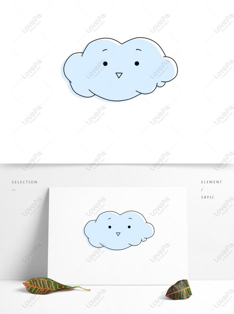 Vectơ miễn phí-Vẽ Tay Biểu Tượng Cảm Xúc đám Mây Dễ Thương Minh Họa Các Yếu  Tố hình ảnh-Đồ họa 