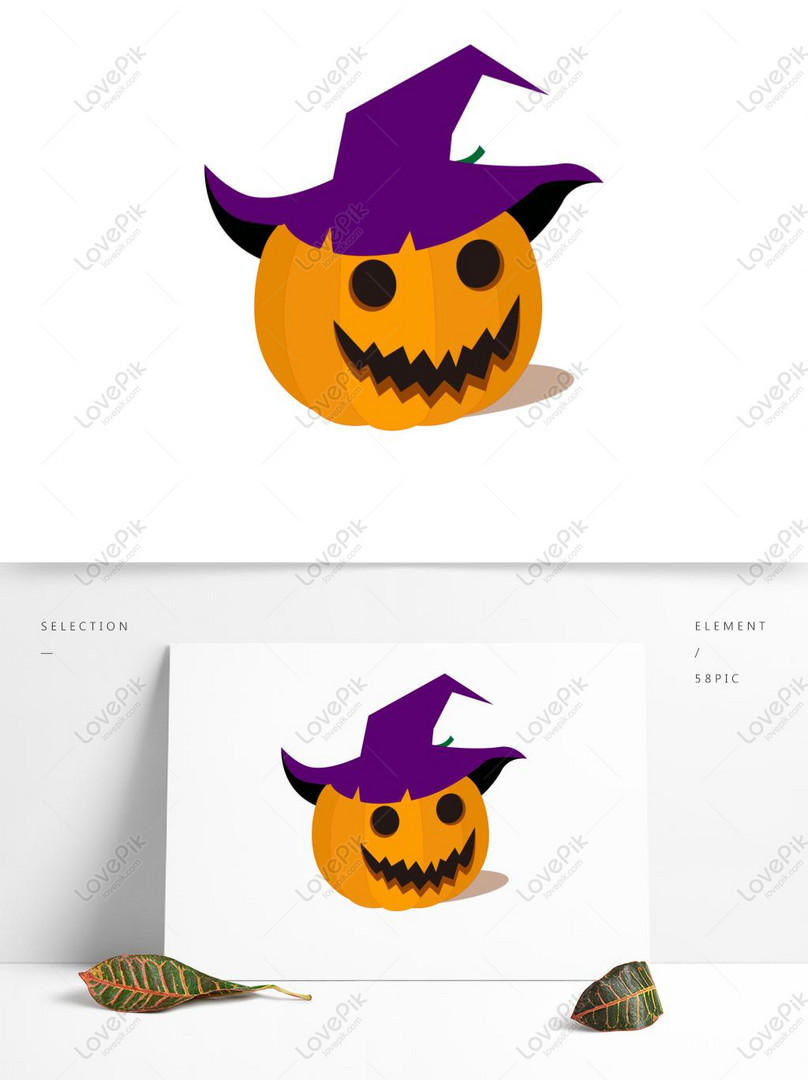 Desain Labu Halloween Cahaya Minimalis Kartun Emoji Vektor Eleme