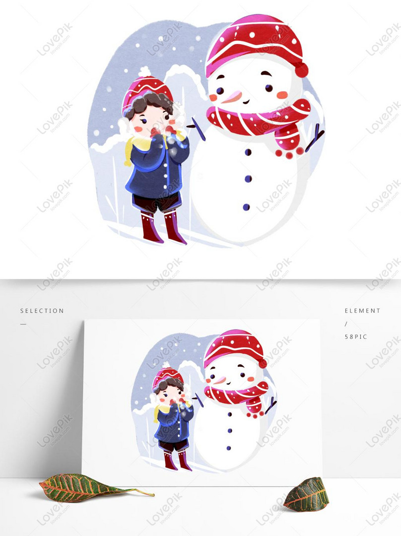 クリスマス雪だるま冬少年フラット漫画イラスト要素イメージ グラフィックス Id Prf画像フォーマットpsd Jp Lovepik Com