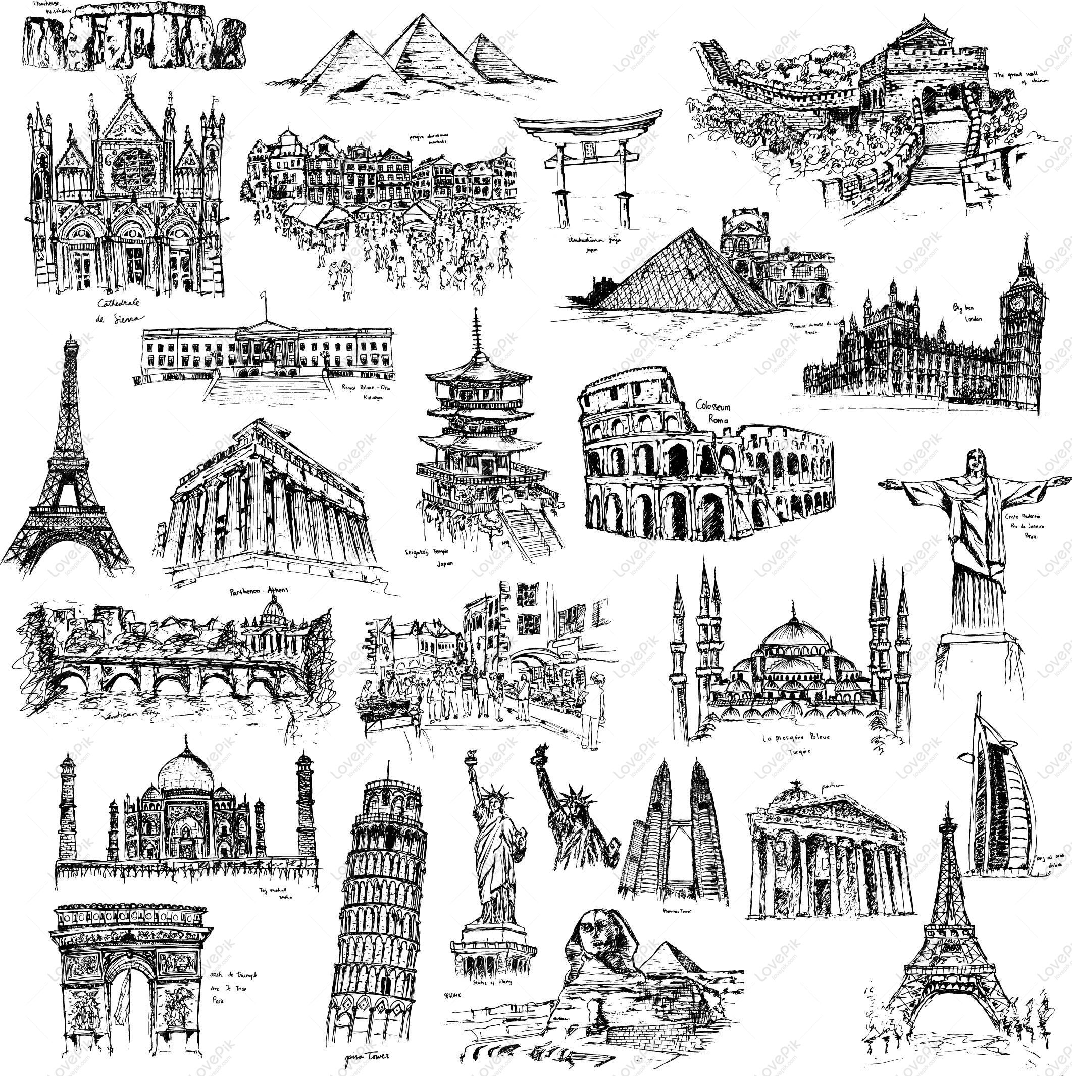 famous-architecture-paris-tower-vector-elements-png-free-download-eps