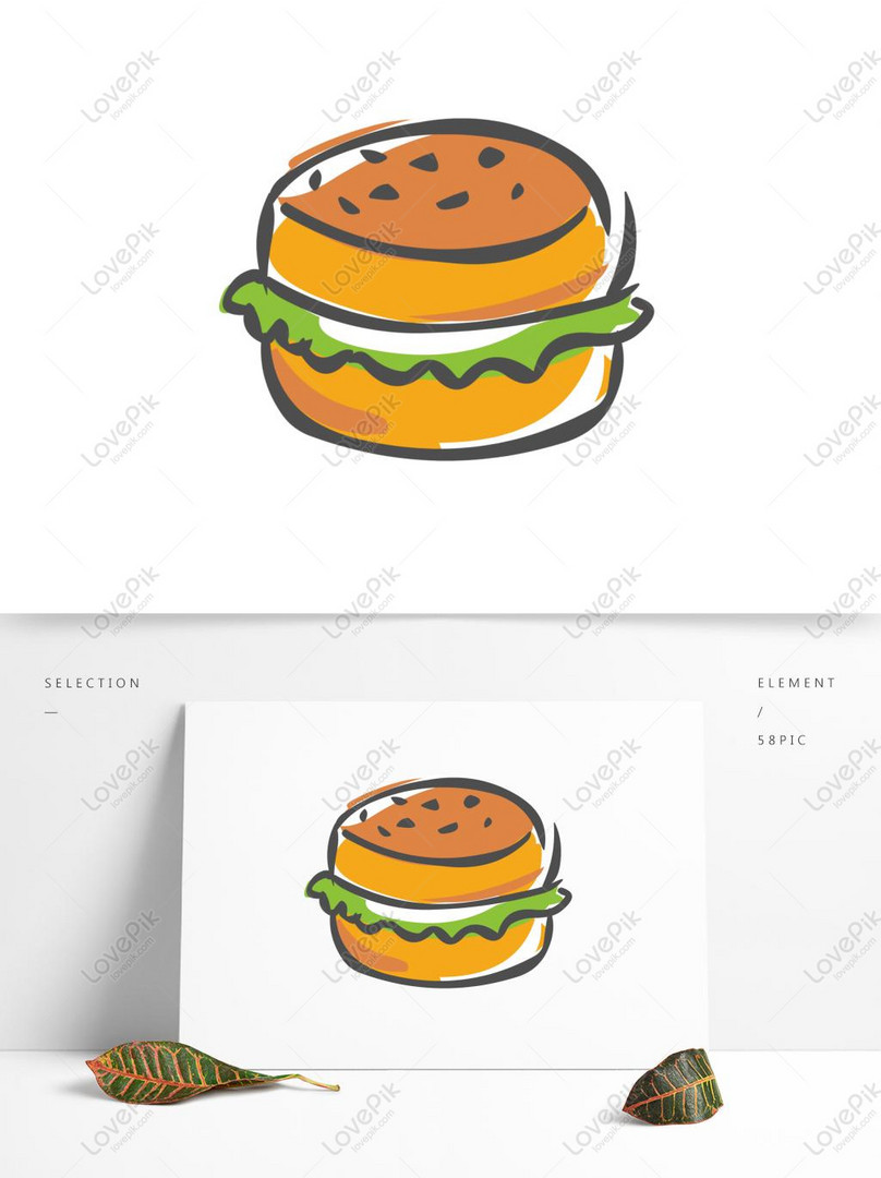 手描きのかわいい漫画ハンバーガー 食品の要素イメージ グラフィックス Id Prf画像フォーマットai Jp Lovepik Com