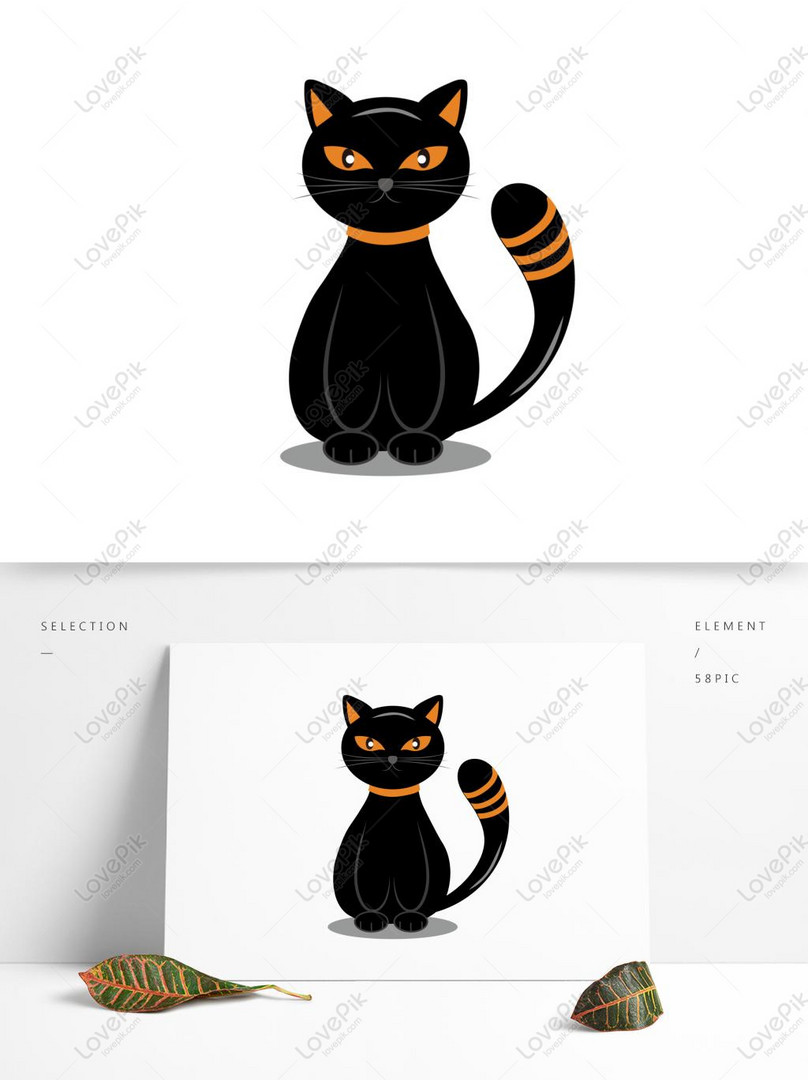 漫画かわいいハロウィーン面白い黒猫イラストベクトル要素イメージ グラフィックス Id Prf画像フォーマットai Jp Lovepik Com