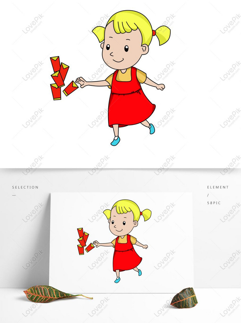 手描きかわいい女の子赤い封筒イラスト要素をつかむイメージ グラフィックス Id Prf画像フォーマットpsd Jp Lovepik Com