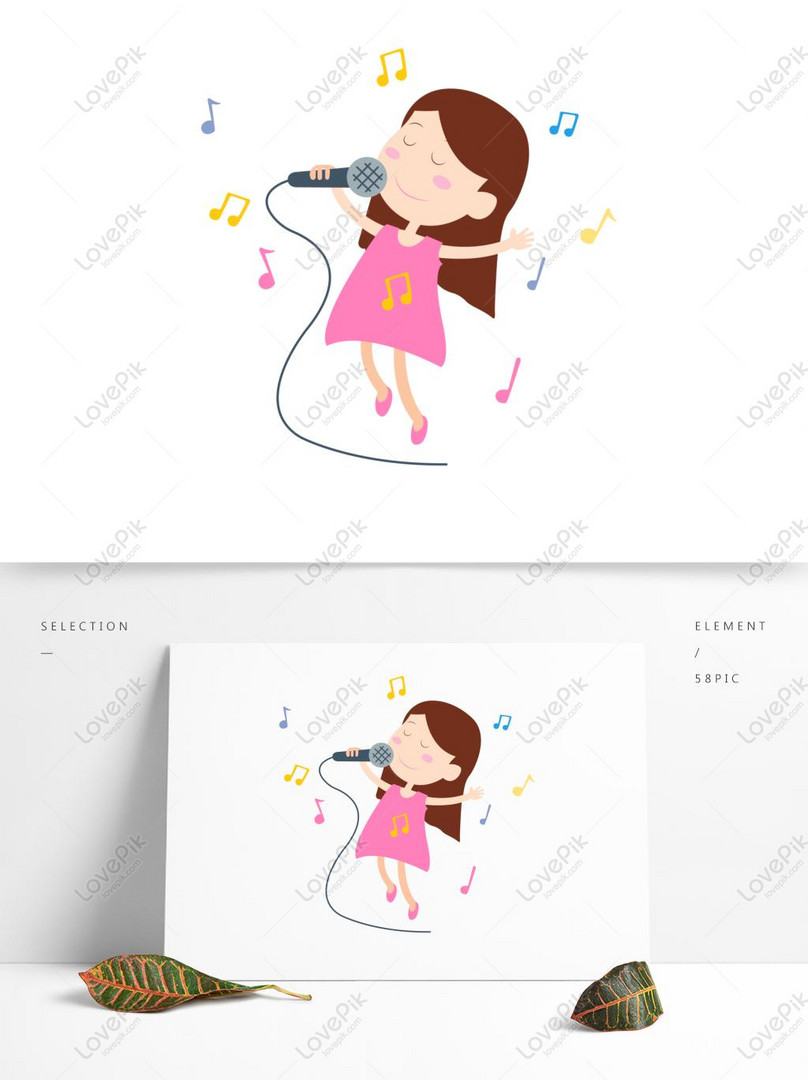 Cartoon Hand Drawn Girl Singing Vector PNG Transparent Background AI images  free download_1369 × 1024 px - Lovepik