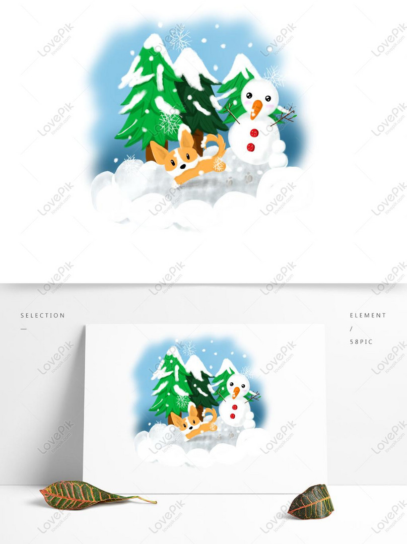 手描き冬の日白い雪の風景商業イラスト要素イメージ グラフィックス Id Prf画像フォーマットpsd Jp Lovepik Com