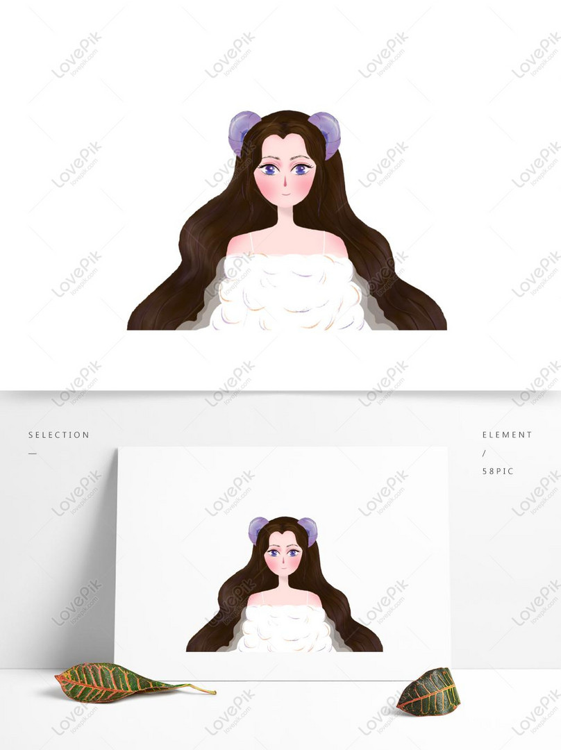 商業要素を持つかわいい牡羊座女の子イラストデ ザインイメージ グラフィックス Id Prf画像フォーマットpsd Jp Lovepik Com