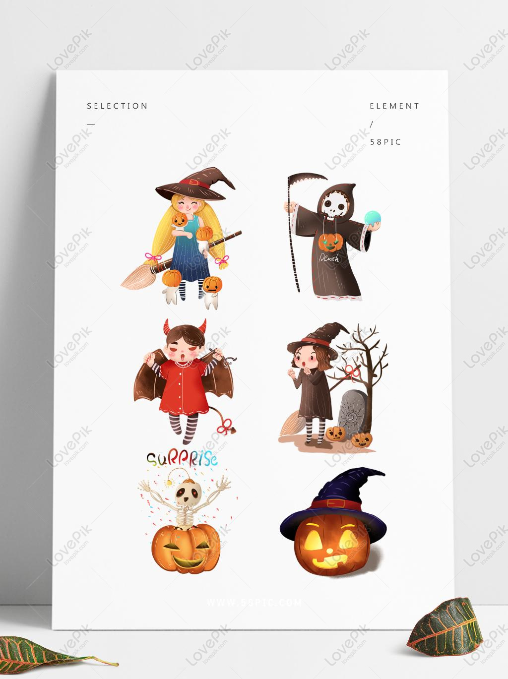 Halloween Cute Decorative Illustration PNG Image Free Download PSD images  free download_1369 × 1024 px - Lovepik