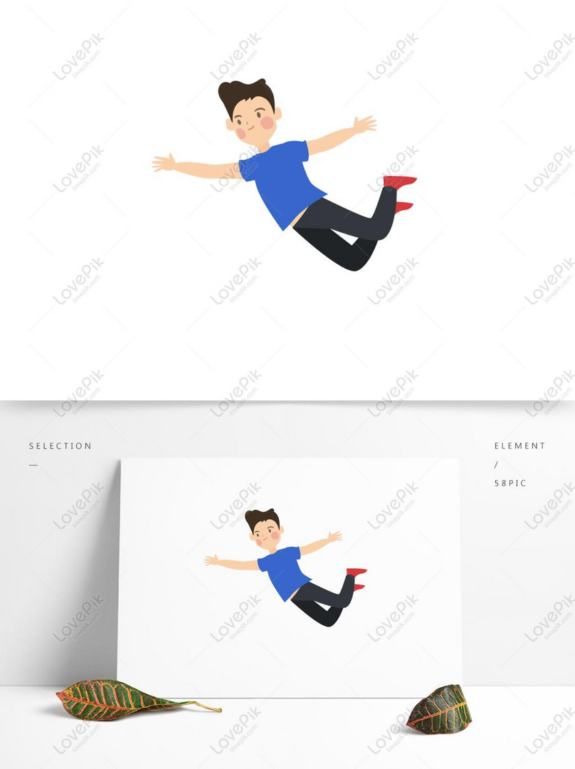 商業要素を持つ幸せなジャンプ男イラストデ ザインイメージ グラフィックス Id Prf画像フォーマットpsd Jp Lovepik Com