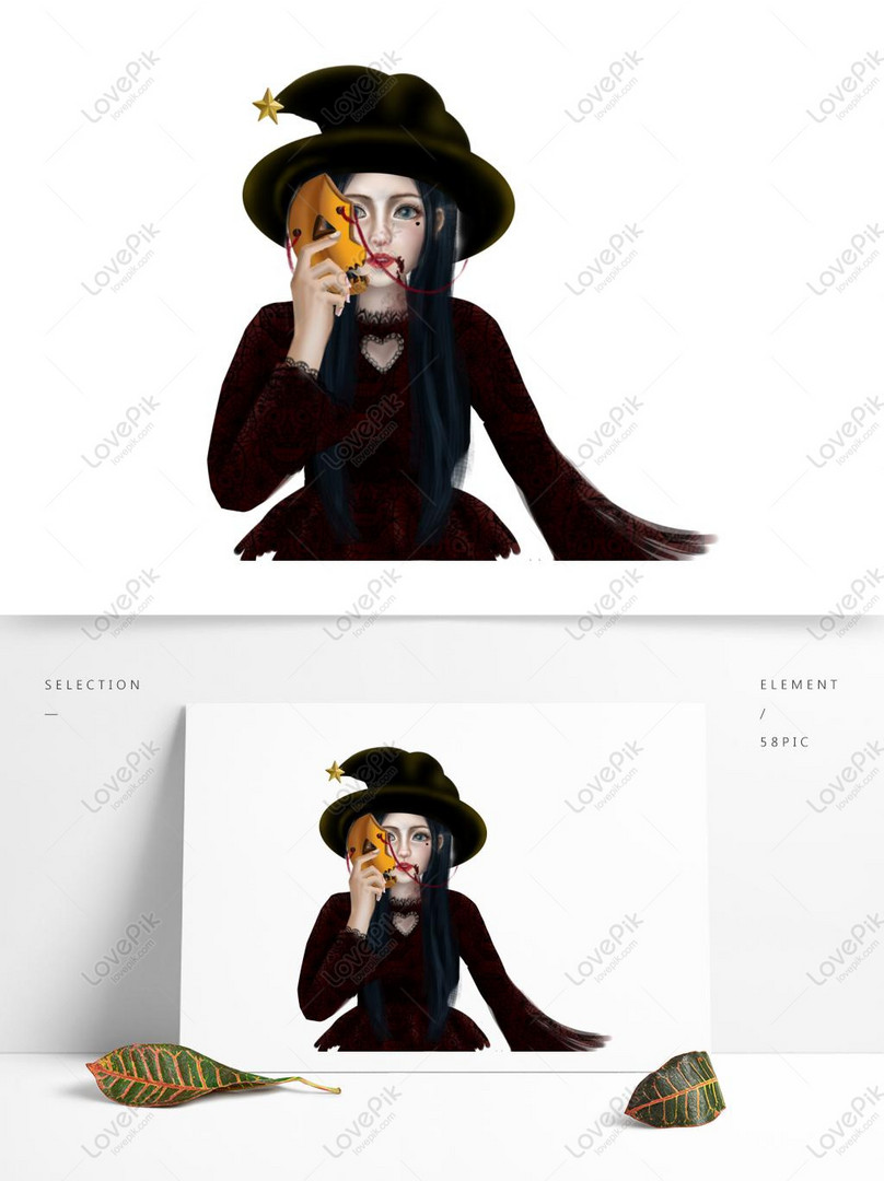 Beautiful Witch Design With Commercial Elements PNG Hd Transparent Image  PSD images free download_1369 × 1024 px - Lovepik