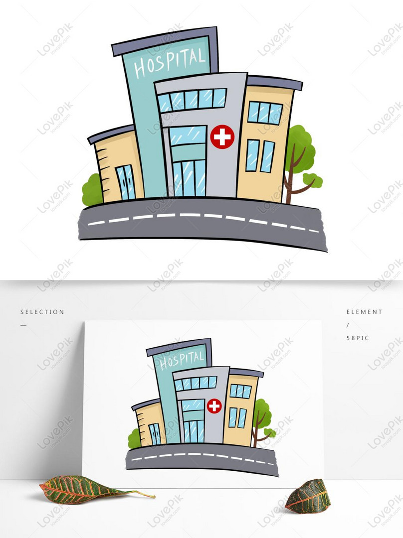 Vectơ miễn phí-Xây Dựng Bệnh Viện Y Tế Vẽ Tay Yếu Tố Hoạt Hình Thương Mại  Minh hình ảnh-Đồ họa 