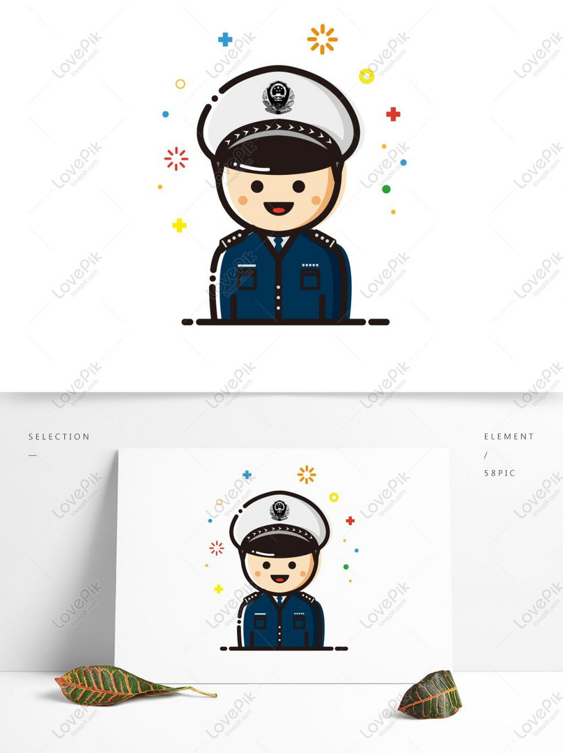 경찰 경찰 아이콘 아이콘 벡터 만화 귀여운 상업 요소 일러스트 Png 및 벡터 이미지, 무료 다운로드 - Lovepik