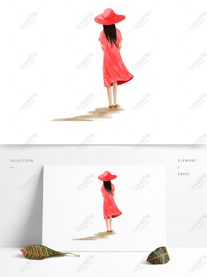 Girl Cartoon Character Wearing Hat In Red Dress PNG Picture PSD images free  download_1369 × 1024 px - Lovepik