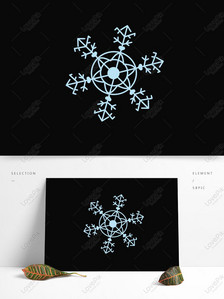 Hand painted blue snowflake christmas snowflake decoration Graphics