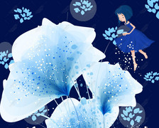 Water blue snowflake design element Graphics