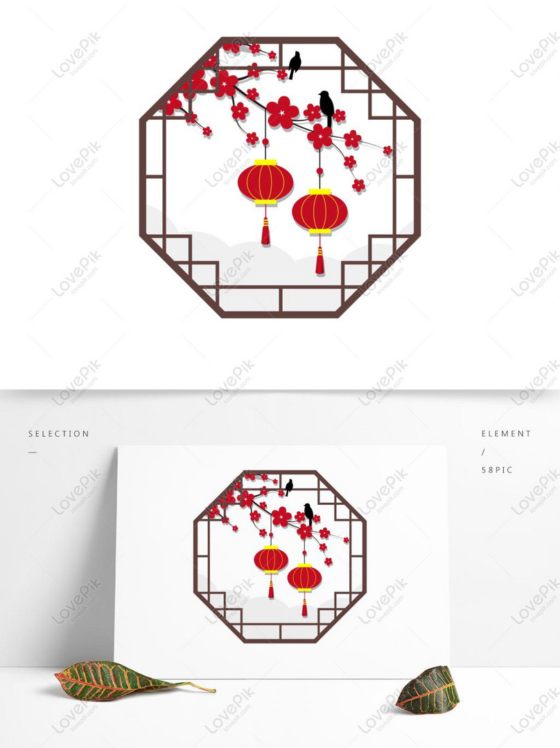 Китайский стиль вектор ручная роспись классические окна фонари с  изображение_Фото номер 732462709_AI Формат изображения_ru.lovepik.com