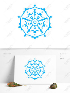 Christmas blue snowflake decorative elements Graphics