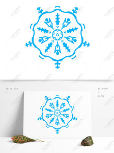 Christmas blue snowflake decorative elements Graphics