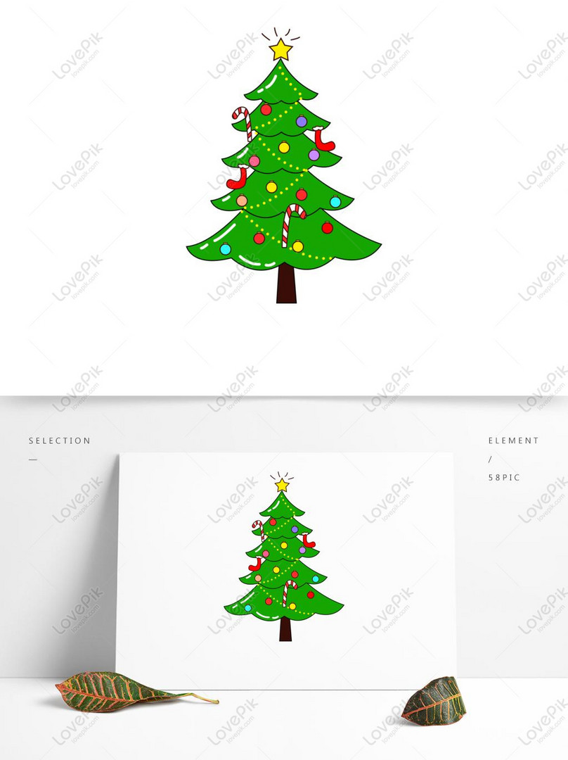 Cartoon Style Simple Christmas Tree PNG Image PSD images free ...