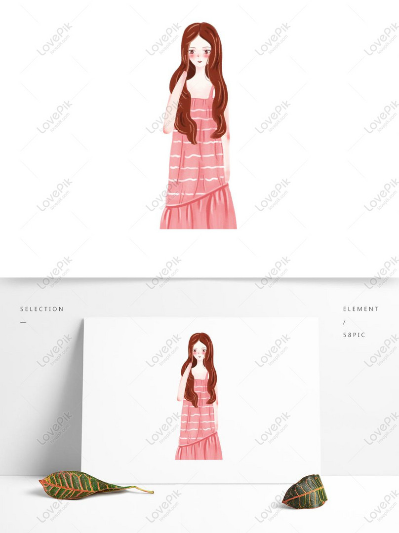 Girl Cartoon Character Wearing Red Dress PNG Image PSD images free  download_1369 × 1024 px - Lovepik