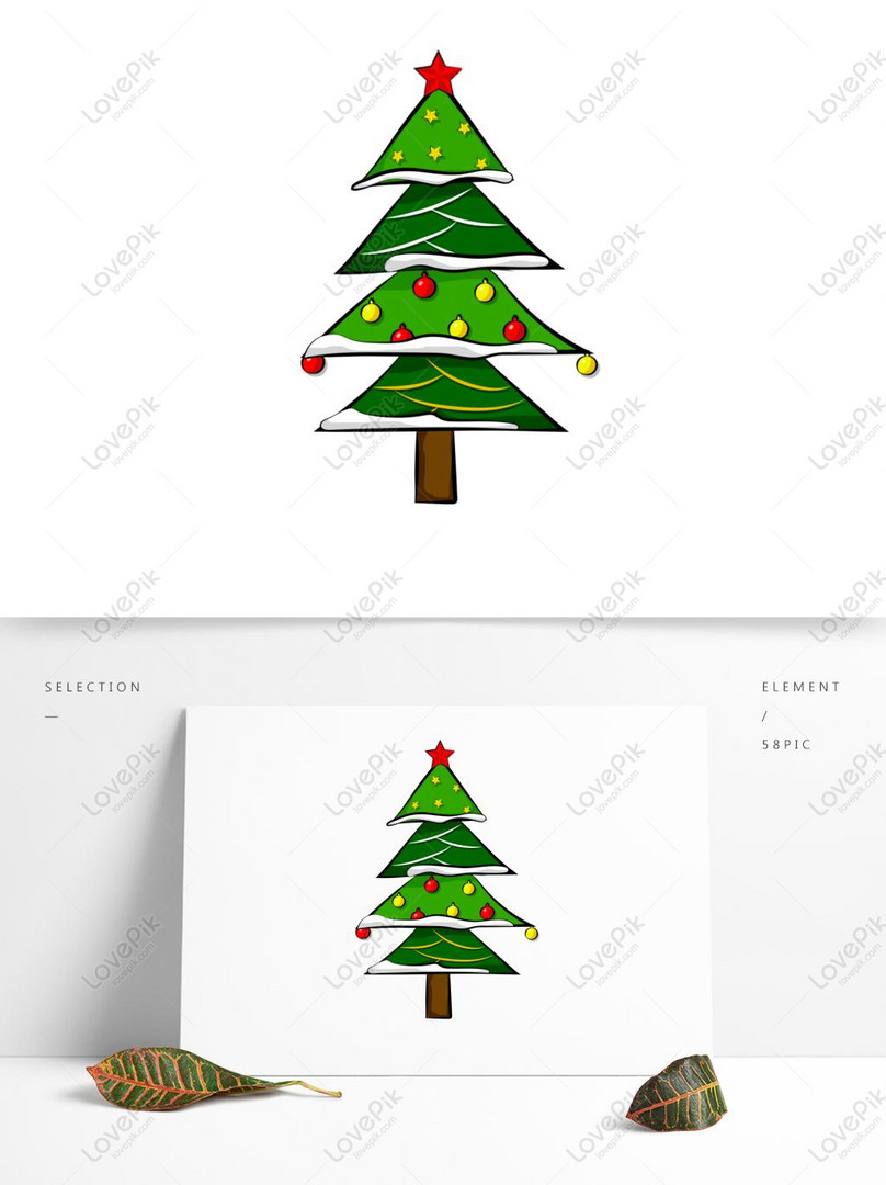 Christmas Vector Christmas Tree Decoration Elements PNG Image Free ...
