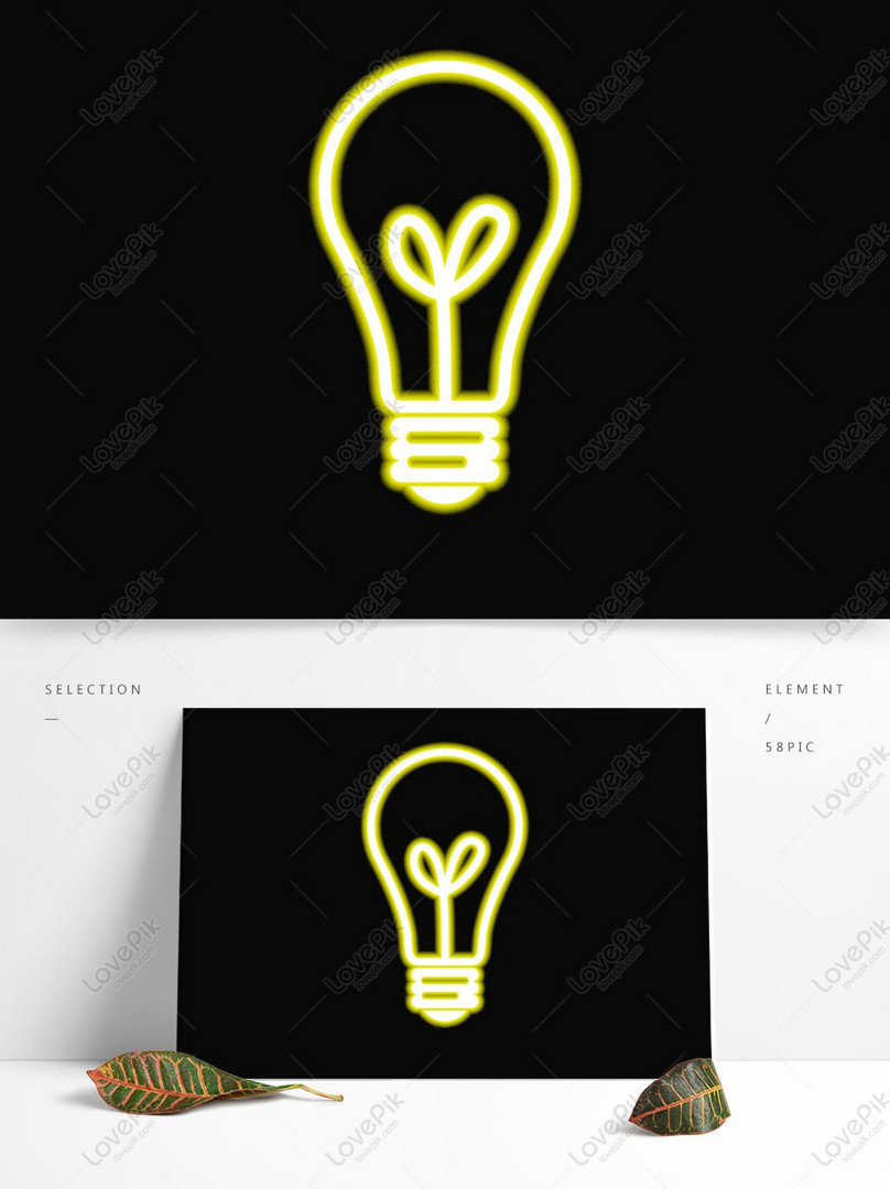 Vectơ miễn phí-Vẽ Tay Bóng đèn Neon Màu Vàng hình ảnh-Đồ họa ...