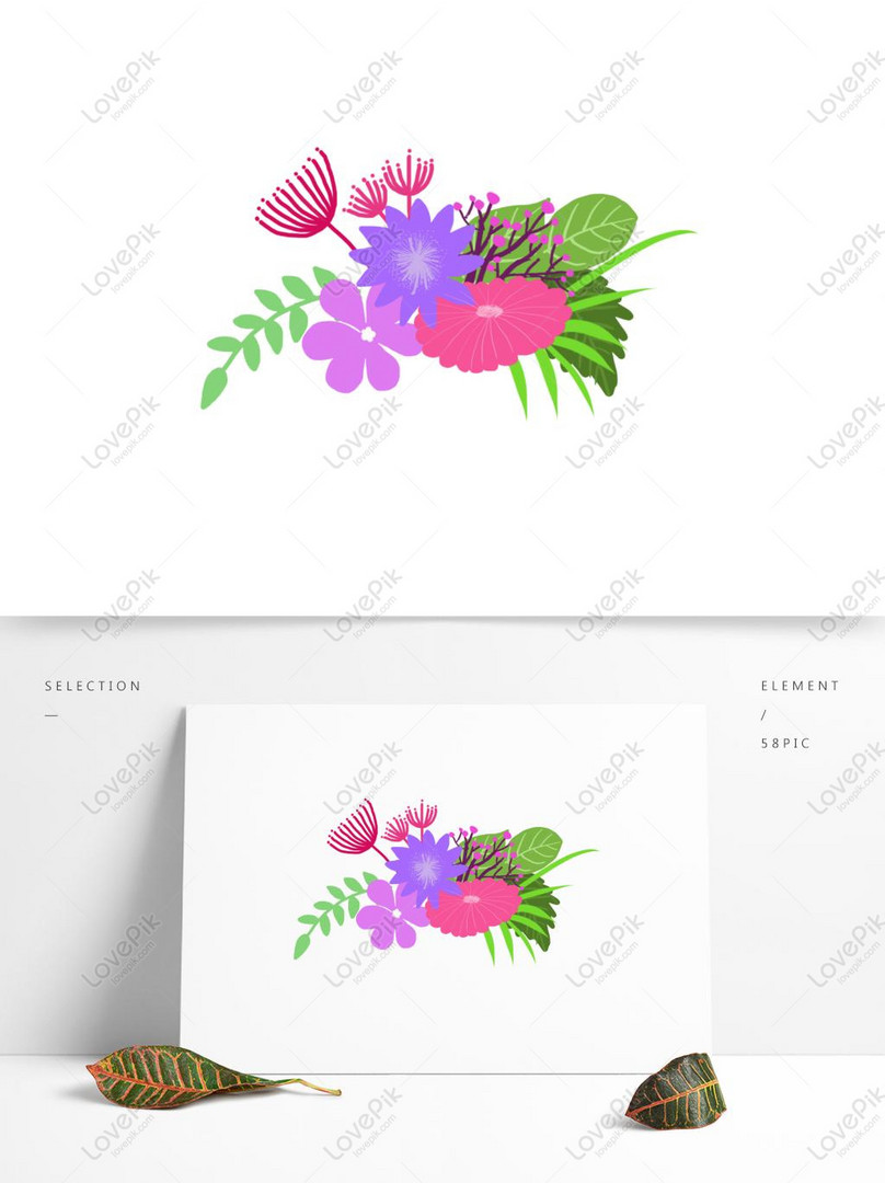 Ilustrasi Tanaman Bunga Kecil Gaya Bunga Segar Gambar Unduh