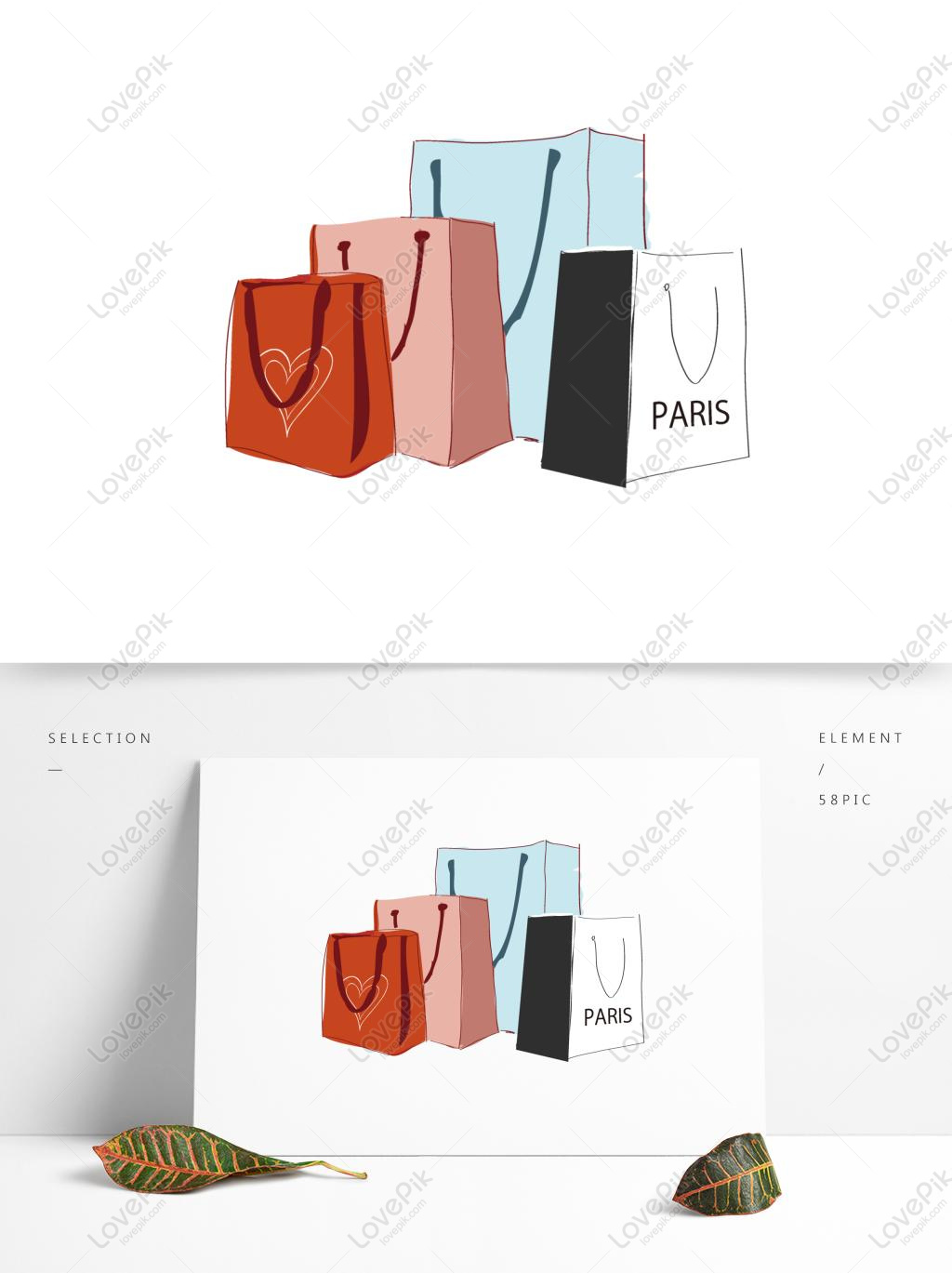 Shopping Bag Paper Bag Element Stock Photo by ©dekzer007 653920492