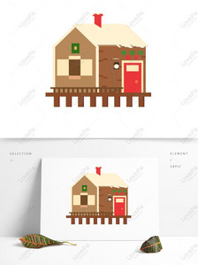 Cartoon Snow Covered Small House PNG Images With Transparent ...