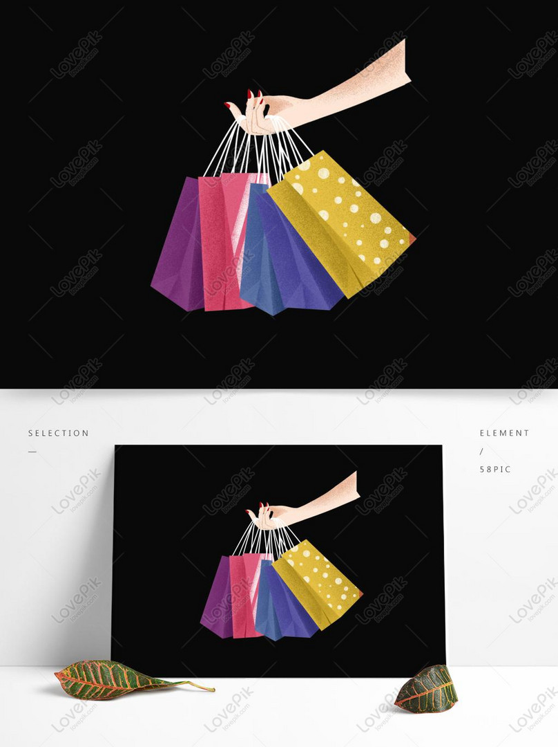 Cartoon Hand Carry Shopping Bag With Commercial Elements Free PNG PSD  images free download_1369 × 1024 px - Lovepik