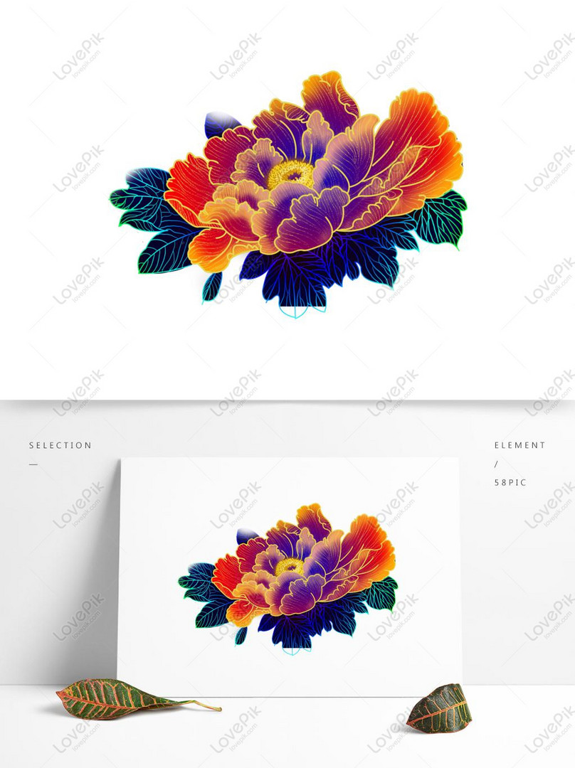 Flor De Peonía Con Diseño Radiante Para Elementos Comerciales PNG Imágenes  Gratis - Lovepik