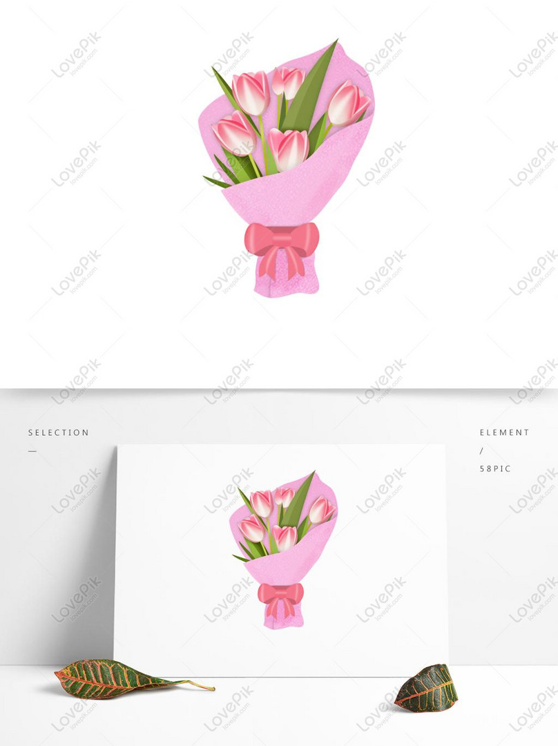 Ramo De Regalo De Tulipanes Rosa Pintado A Mano PNG Imágenes Gratis -  Lovepik