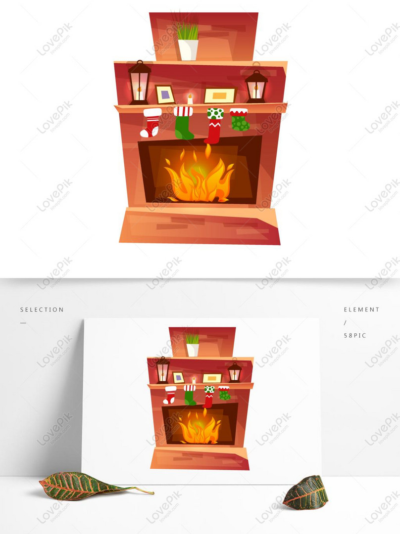 Christmas Fireplace Original Elements PNG Picture AI images free  download_1369 × 1024 px - Lovepik