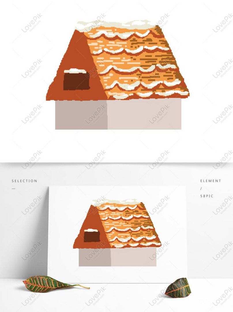 Окрашенный снежный дом с пиксельным дизайном с коммерческими эле  изображение_Фото номер 732612135_PSD Формат изображения_ru.lovepik.com