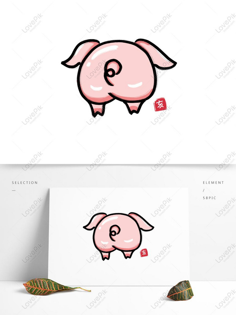 豚年シンプルでかわいいブラシインクの子豚の画像素材3イメージ グラフィックス Id Prf画像フォーマットpsd Jp Lovepik Com