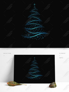 Blue snowflake beautiful Christmas tree vector original Graphics