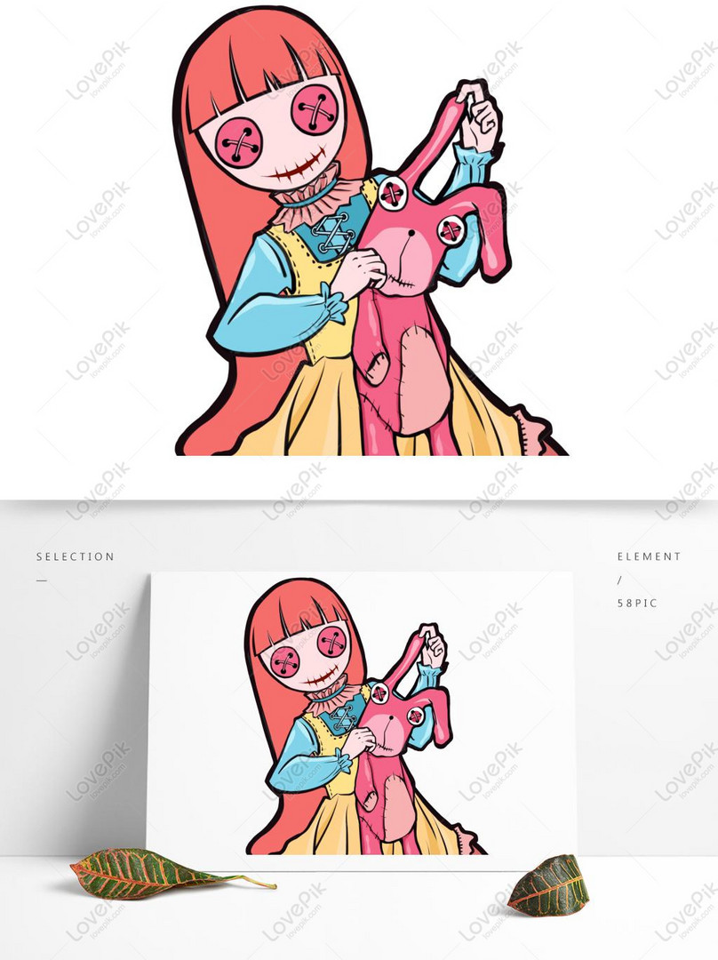 Desenho de boneca kawai pintado e colorido por Usuário não