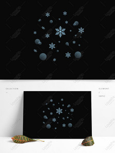 Blue snowflake floating element Graphics